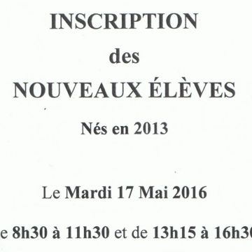 inscription des nouveaux élèves